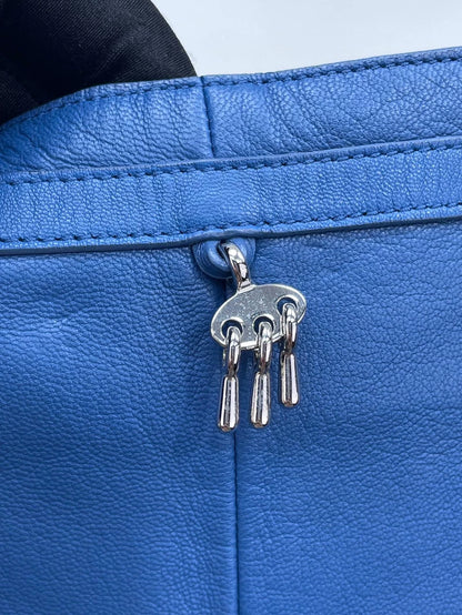 Hermes Blue Lambskin Leather Shorts