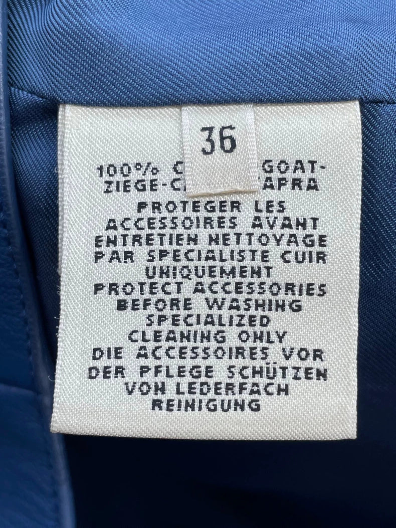 Hermes Blue Lambskin Leather Shorts