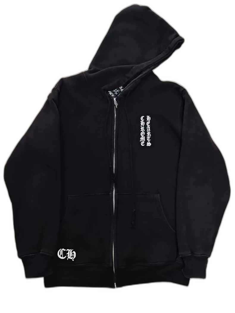Chrome Hearts Waffle Zip Hoodie Black
