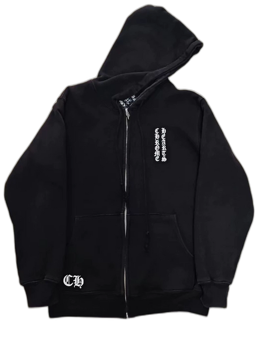 Chrome Hearts Waffle Zip Hoodie Black