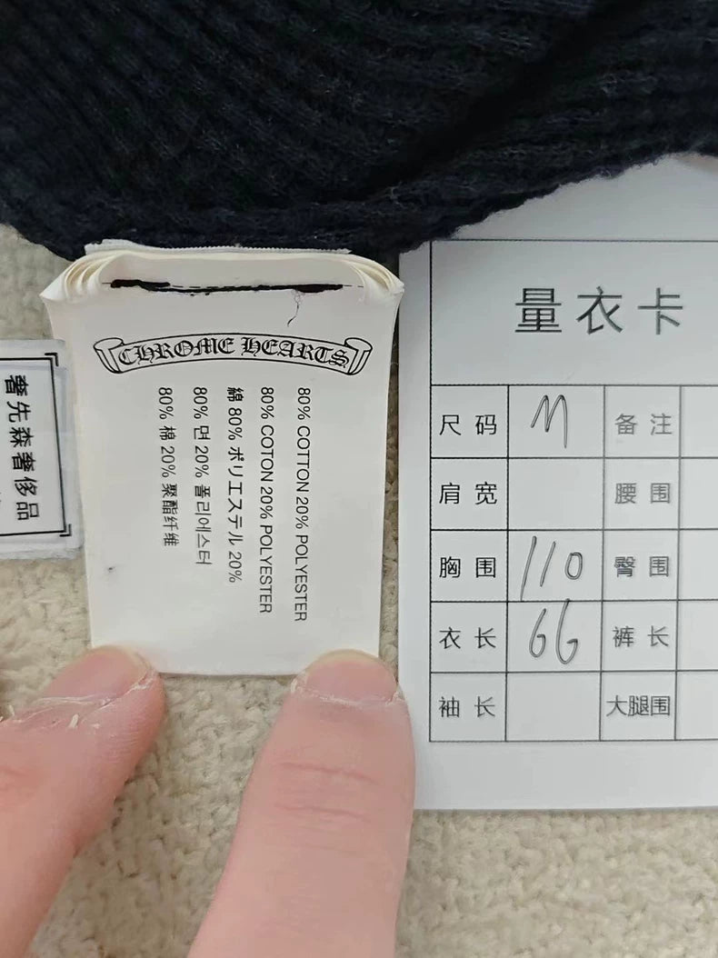 Chrome Hearts Waffle Zip Hoodie Black