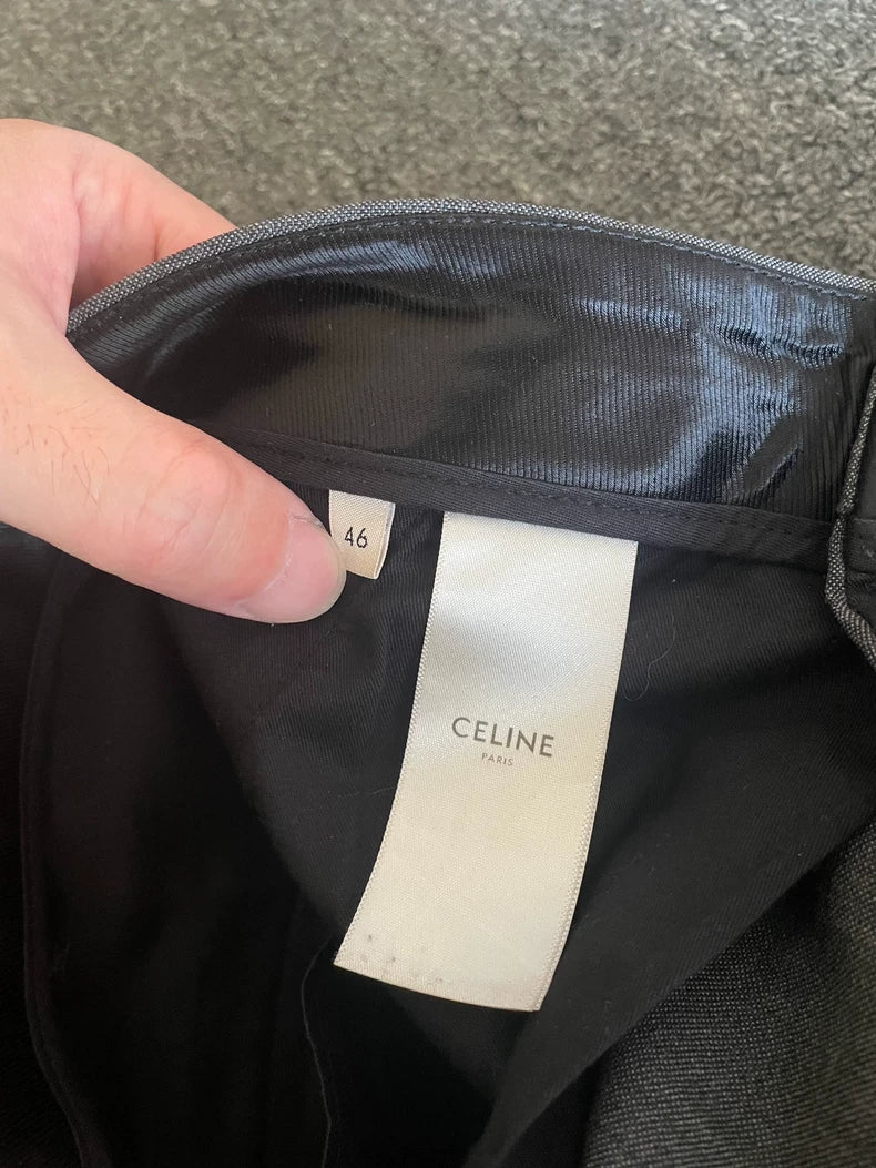 Celine Wool Gray Casual Trousers-yf