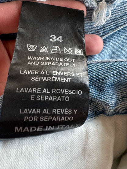 RAF SIMONS Double Layer Destroyed Denim Pants