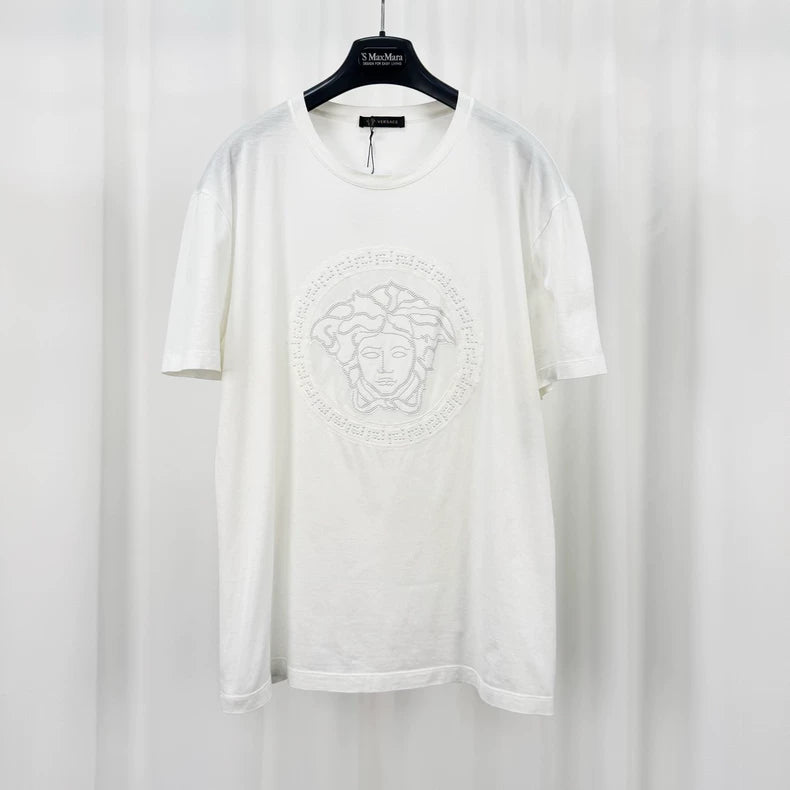 Versace Embroidered Medusa Short Sleeve Tee-yf