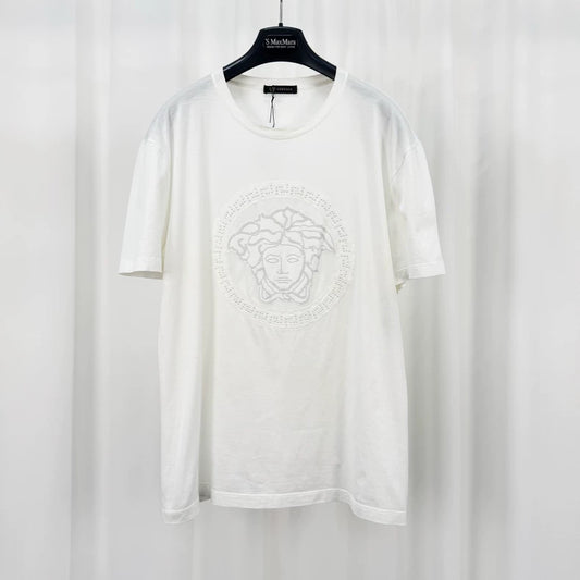Versace Embroidered Medusa Short Sleeve Tee-yf