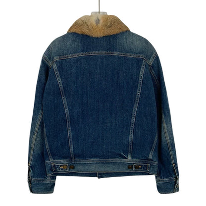 Saint Laurent Denim Jacket with Fur Collar