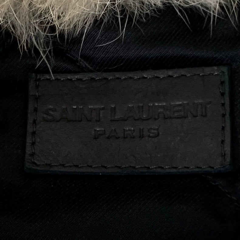 Saint Laurent Denim Jacket with Fur Collar