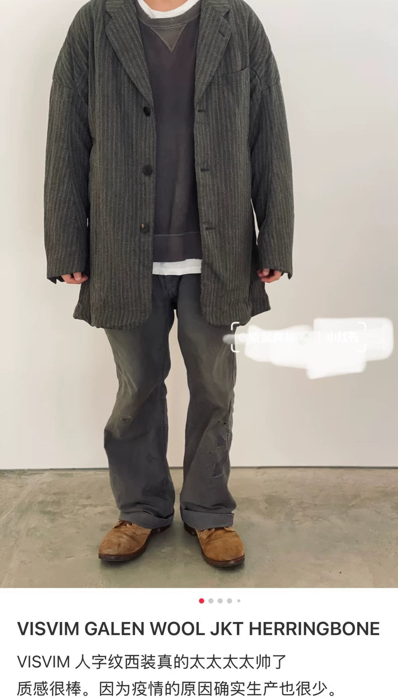 Visvim Galen Wool Jacket Herringbone Charcoal