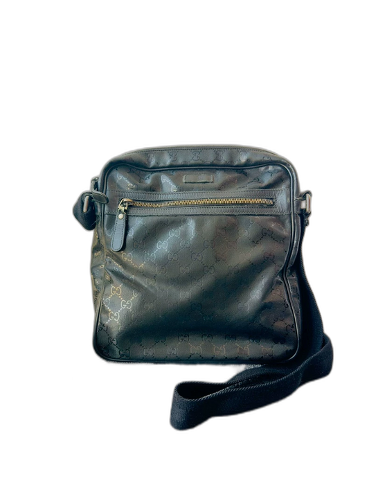Gucci Black Logo Leather Crossbody Bag