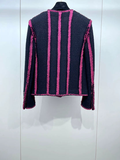 Chanel Black and Pink Wool Jacket