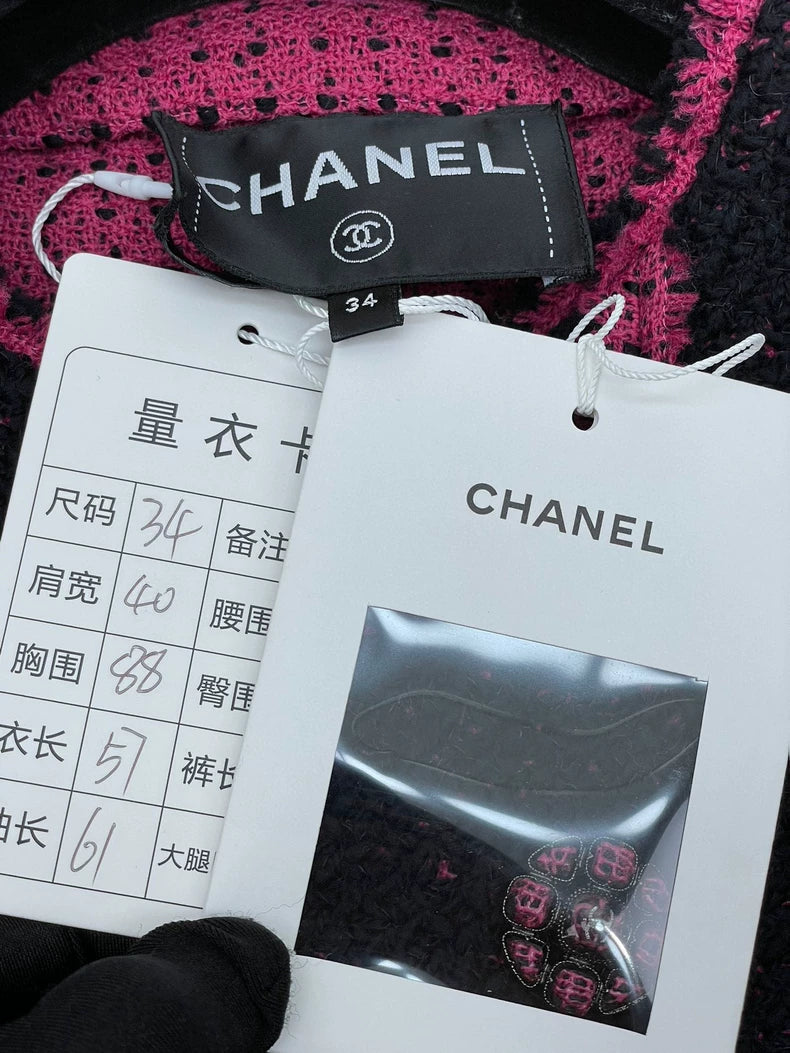Chanel Black and Pink Wool Jacket