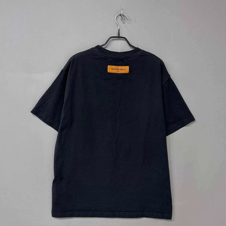 Louis Vuitton Black Logo Short Sleeve T-shirt-yf
