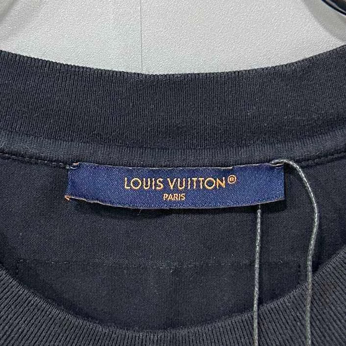 Louis Vuitton Black Logo Short Sleeve T-shirt-yf