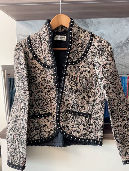 Saint Laurent Short Coat with Paisley Design