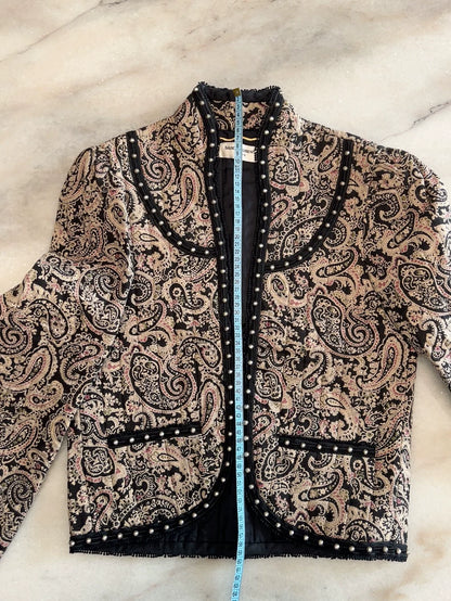Saint Laurent Short Coat with Paisley Design