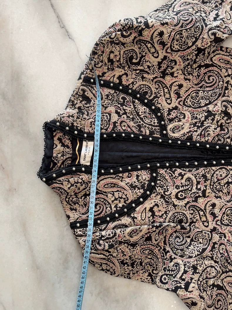 Saint Laurent Short Coat with Paisley Design