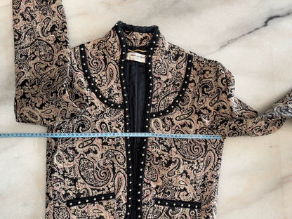 Saint Laurent Short Coat with Paisley Design