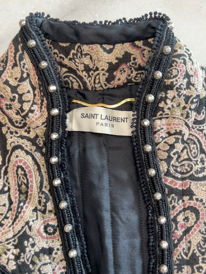 Saint Laurent Short Coat with Paisley Design