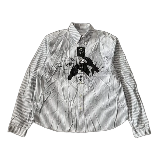 Prada Striped Cartoon Print Long Sleeve Shirt