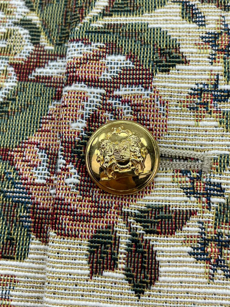 Celine Floral Pattern Jacket With Gold Buttons