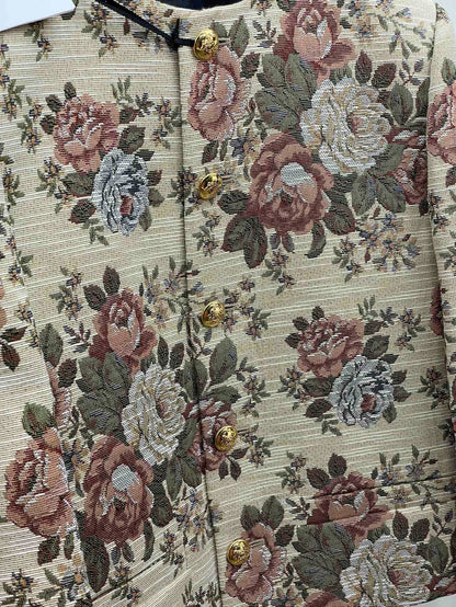 Celine Floral Pattern Jacket With Gold Buttons