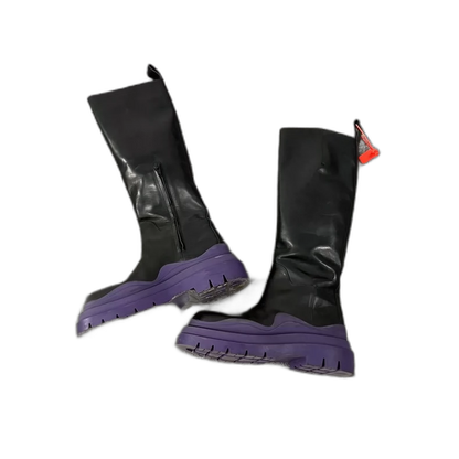 Bottega Veneta Thick Sole Black Purple Boots