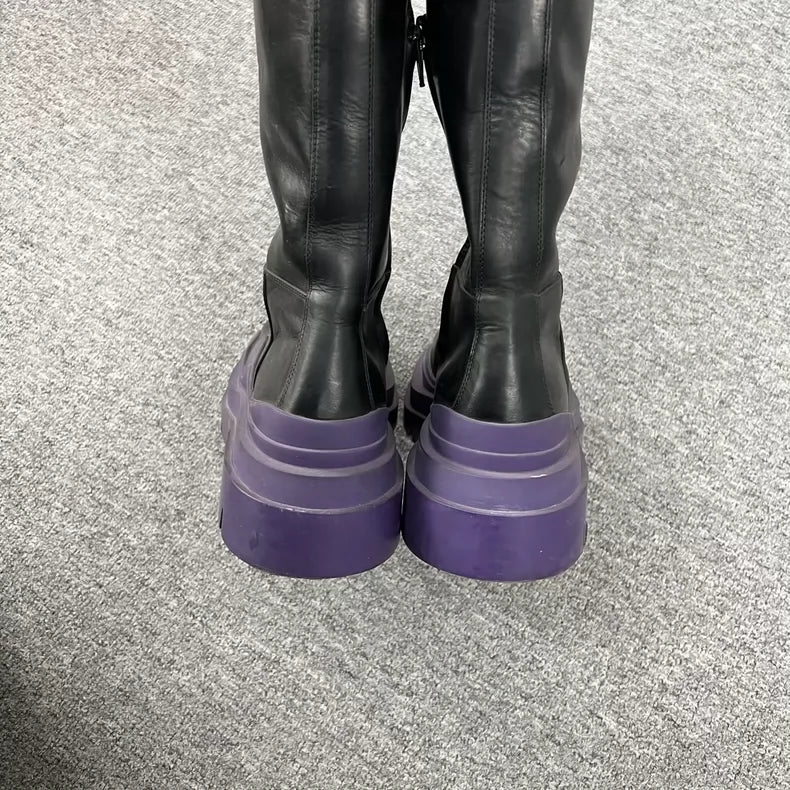 Bottega Veneta Thick Sole Black Purple Boots