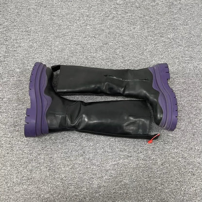 Bottega Veneta Thick Sole Black Purple Boots