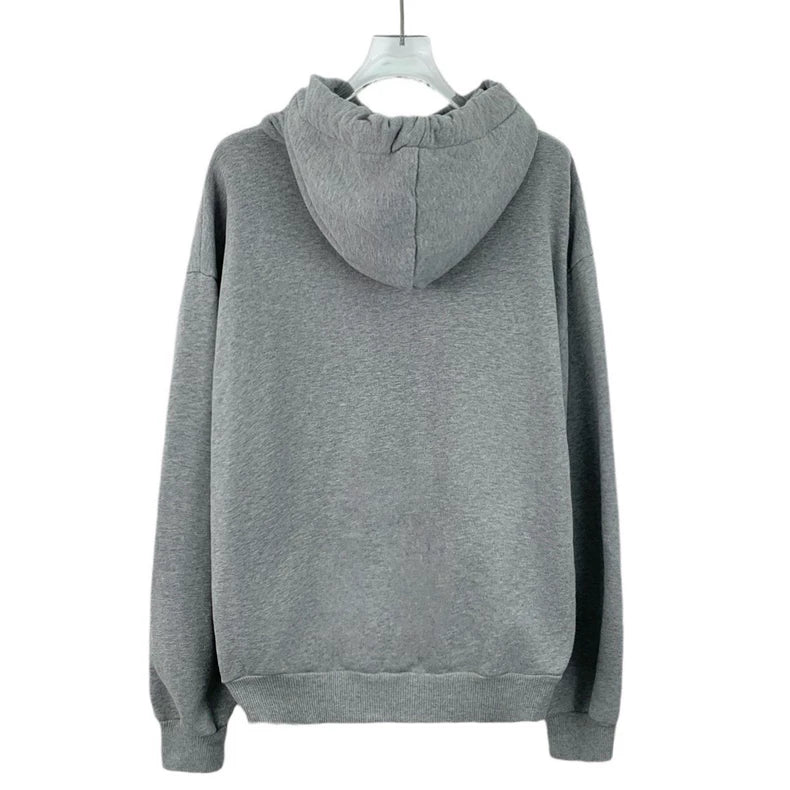 Celine Gray Cotton Logo Hoodie Sweatshirt