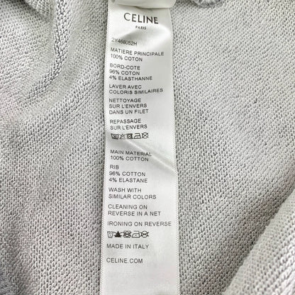 Celine Gray Cotton Logo Hoodie Sweatshirt