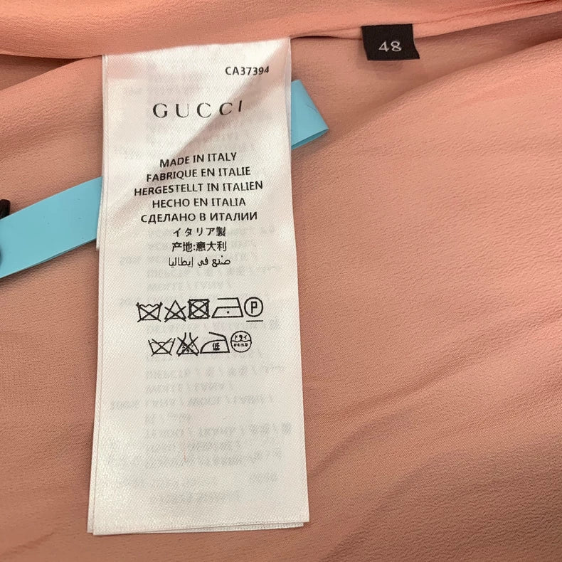 Gucci Navy Wool Coat with Red Trim