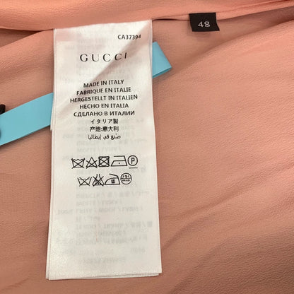 Gucci Navy Wool Coat with Red Trim