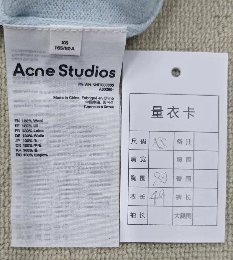 Acne Studios SS24 Pure Wool Knitted Cardigan