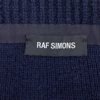Raf Simons Dark Blue V-Neck Knit Sweater