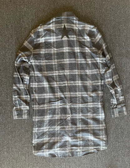 Givenchy Long Gray Plaid Shirt-yf