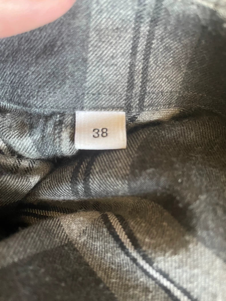 Givenchy Long Gray Plaid Shirt-yf