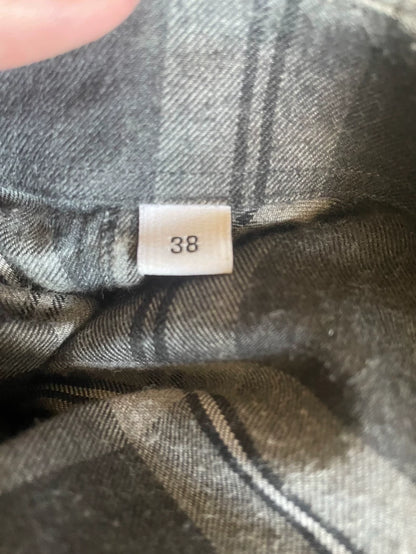 Givenchy Long Gray Plaid Shirt-yf