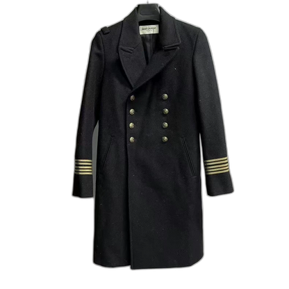 Black Double-Breasted Saint Laurent Coat