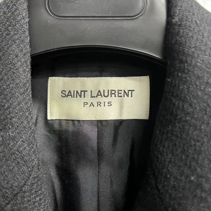 Black Double-Breasted Saint Laurent Coat