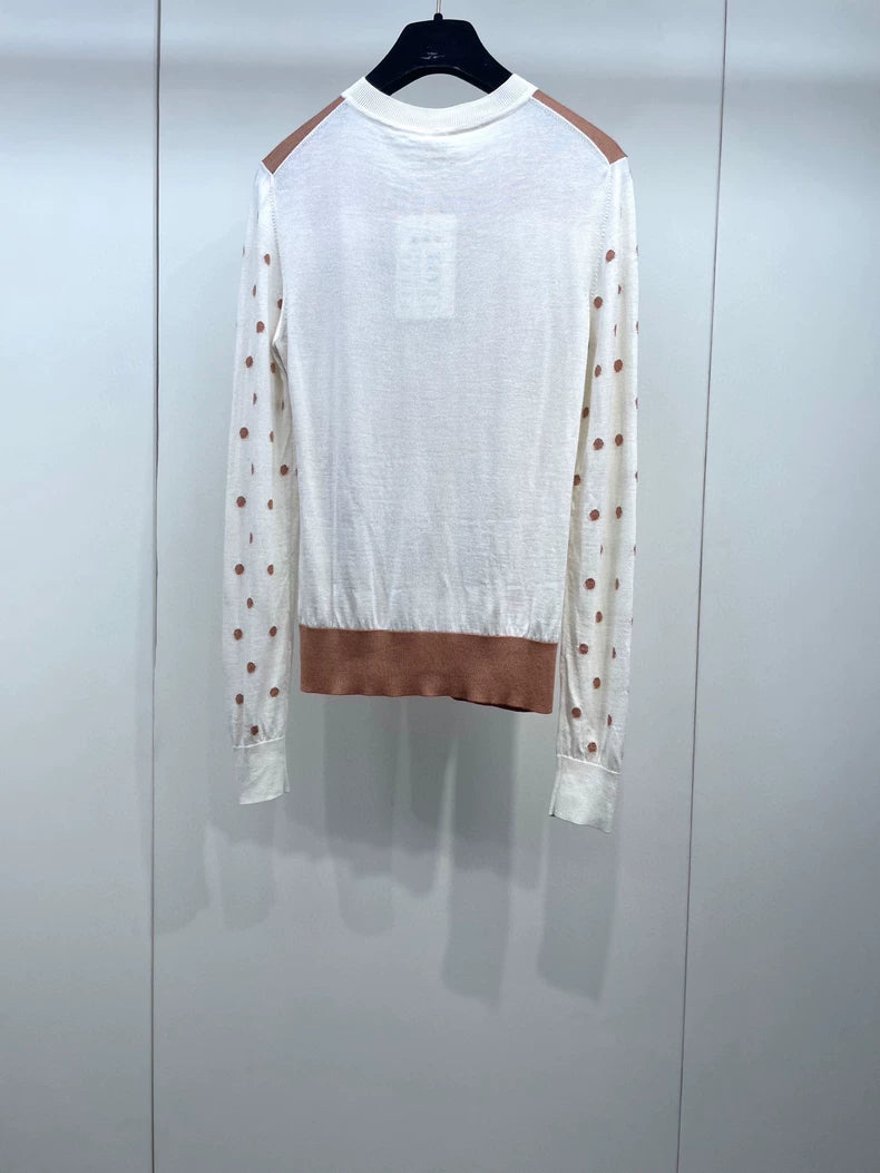Hermes Color Dot Knit Pullover Sweater