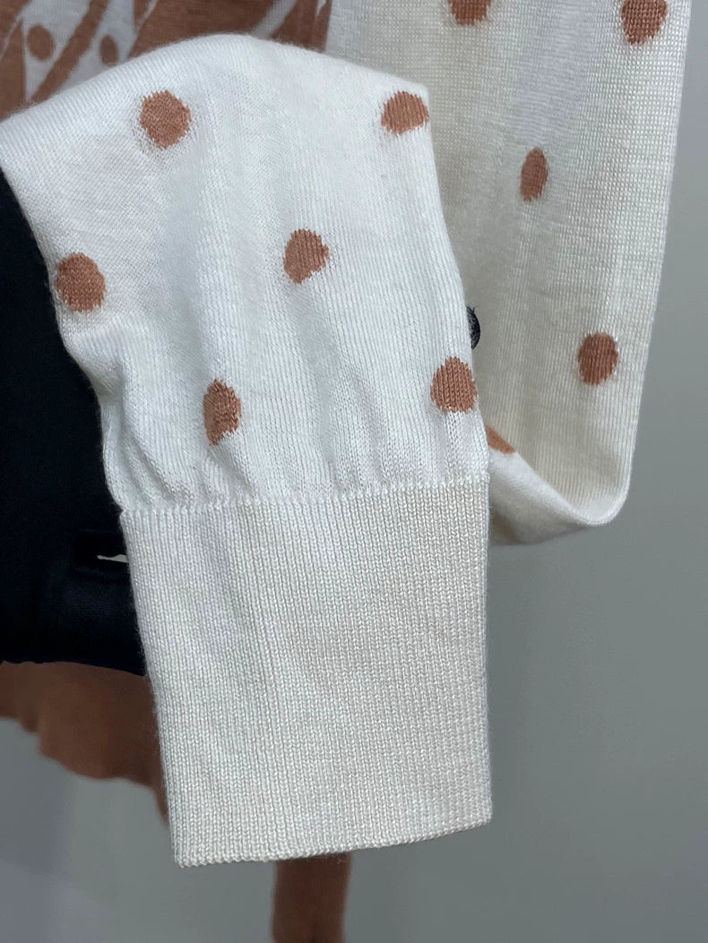 Hermes Color Dot Knit Pullover Sweater