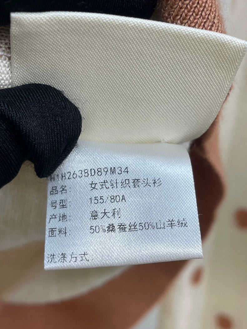 Hermes Color Dot Knit Pullover Sweater