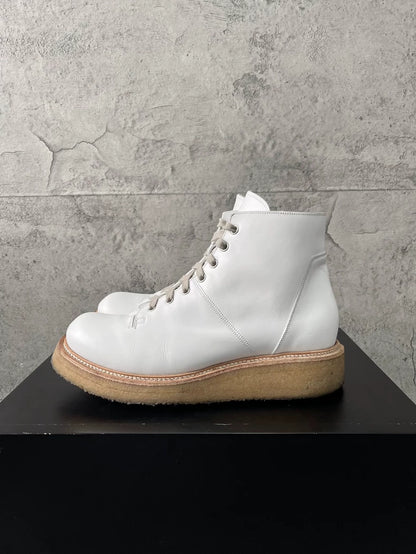 Rick Owens White Martin Boots for Men-yf