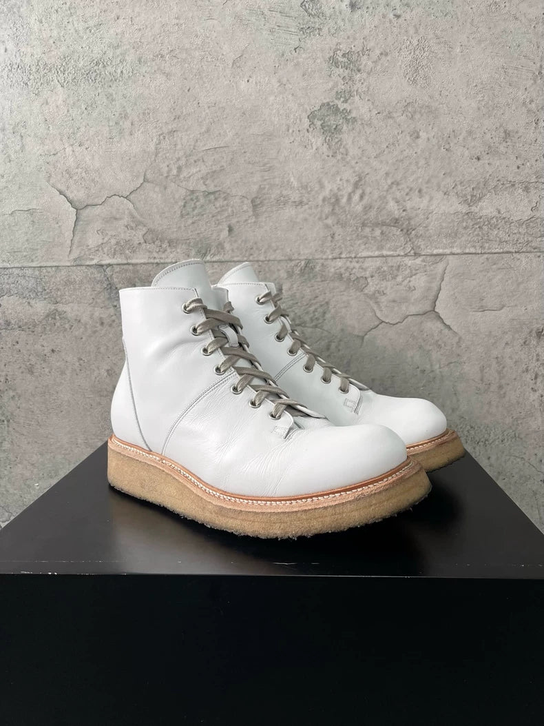Rick Owens White Martin Boots for Men-yf