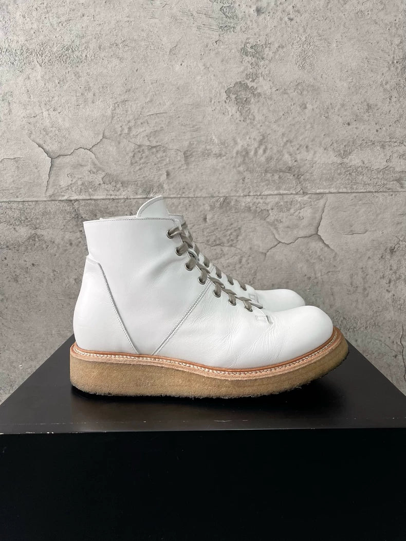 Rick Owens White Martin Boots for Men-yf