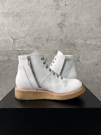 Rick Owens White Martin Boots for Men-yf