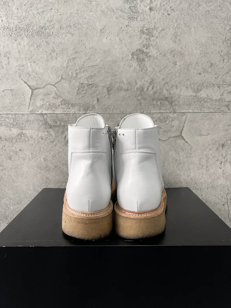 Rick Owens White Martin Boots for Men-yf