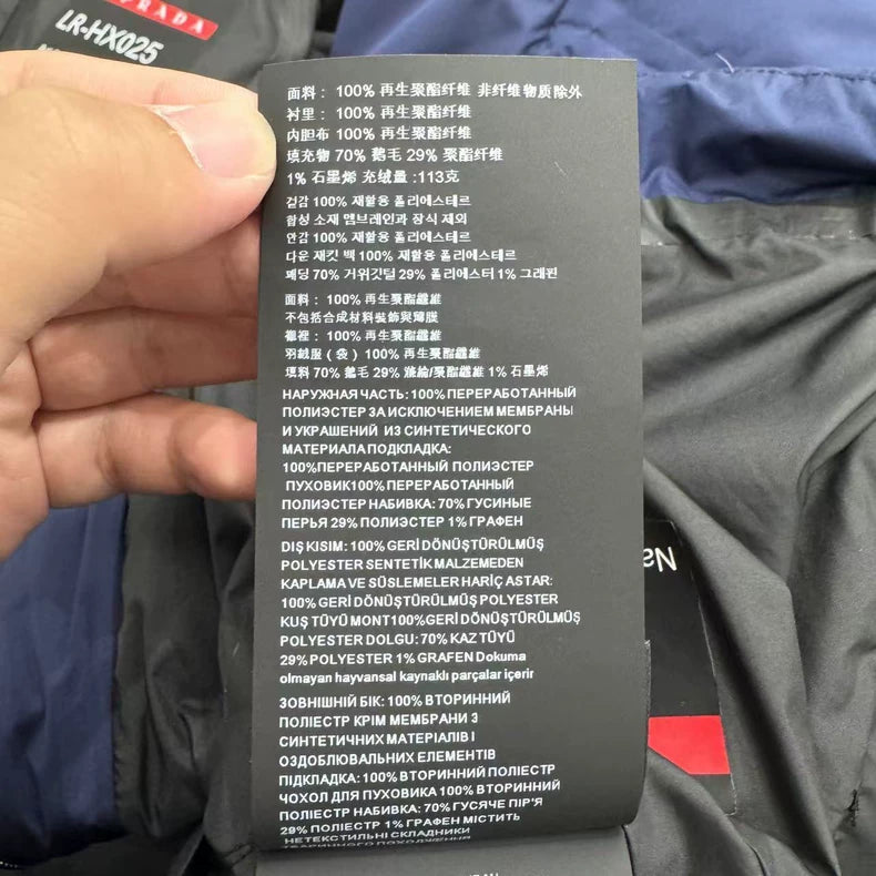 High-end Navy Down Jacket by Prada-zp