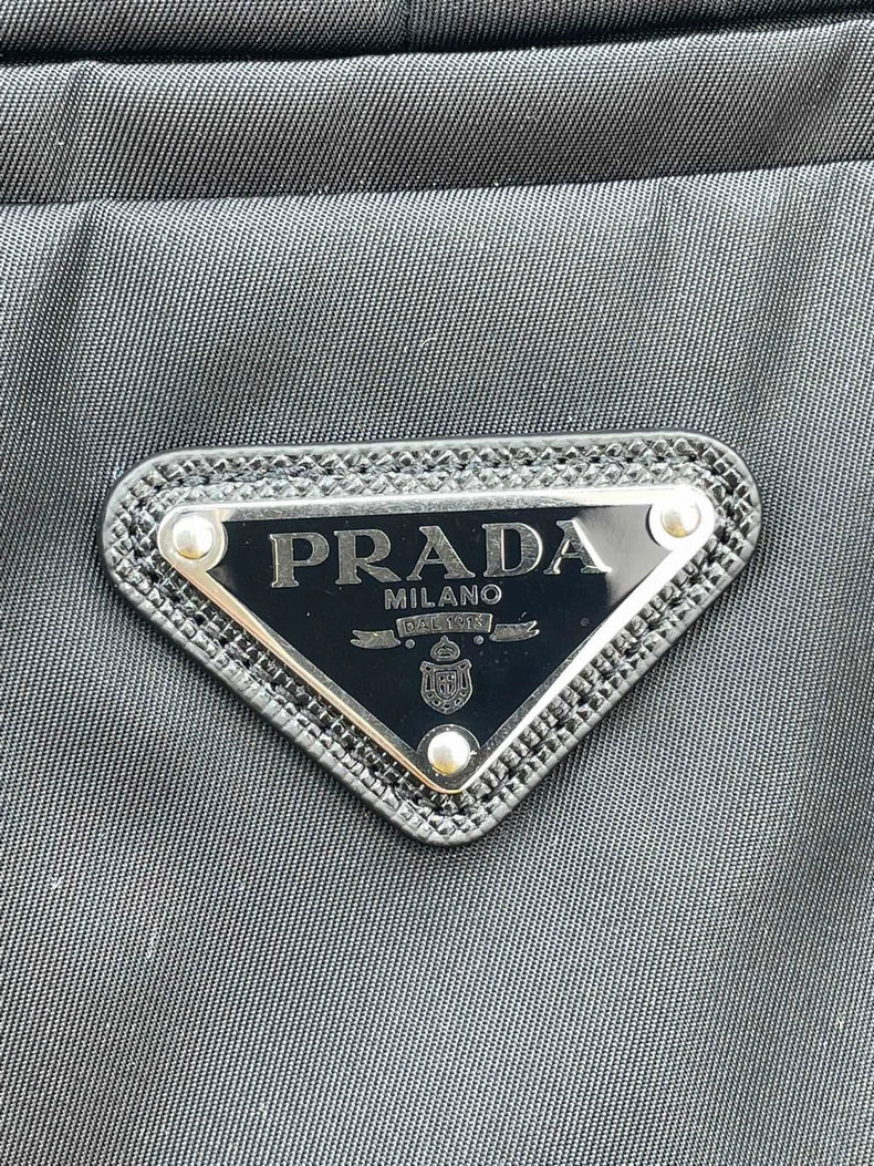 Prada Black Cargo Pants With Triangle Logo