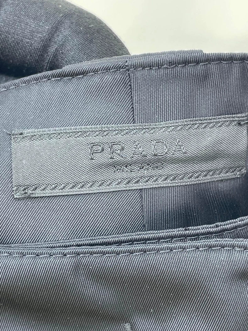Prada Black Cargo Pants With Triangle Logo